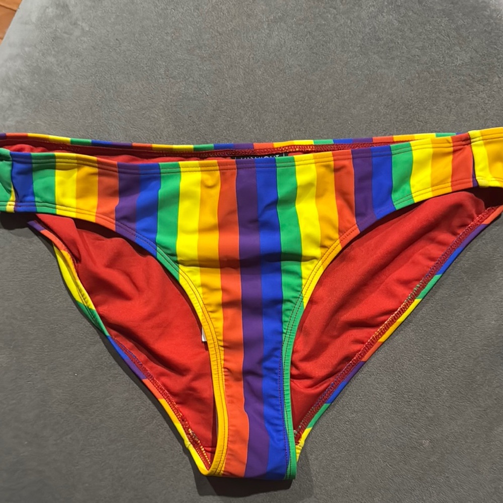 Rainbow Striped Bikini Bottom